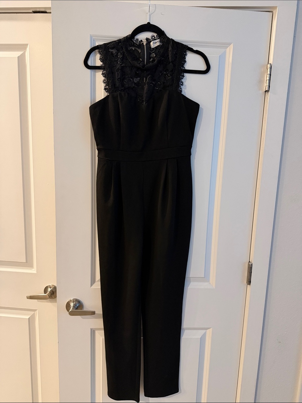 Impressions Black Lace Halter Jumpsuit